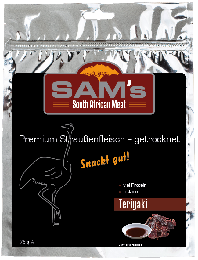 SAMs-Straußenfleisch-Teriyaki-Packung